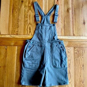 Ladies fat face green denim overall shorts size 6